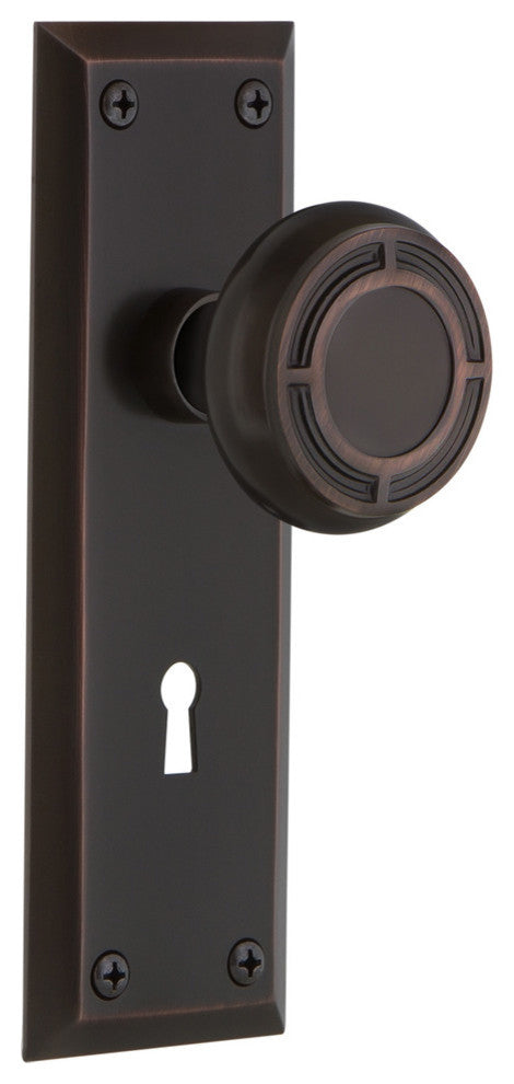 New York Plate Passage Mission Knob, Timeless Bronze