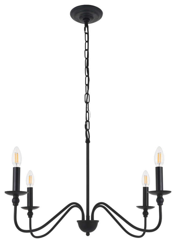 Matte Black Finish 4-Light Pendant