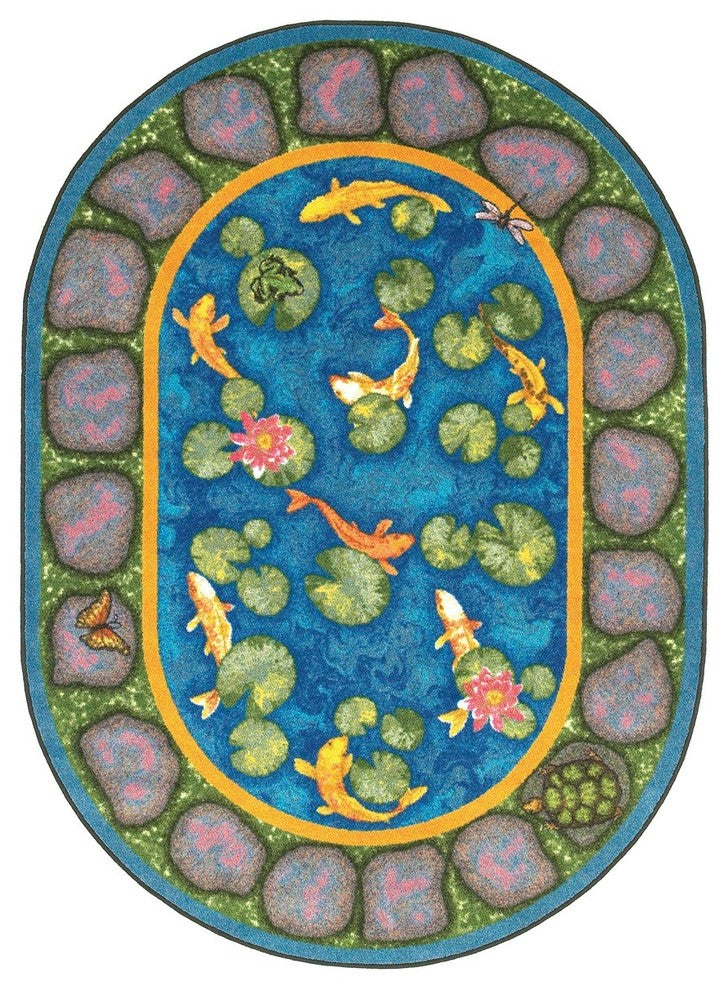 Kid Essentials Rug, Maria's Garden, 5'4"x7'8" Oval