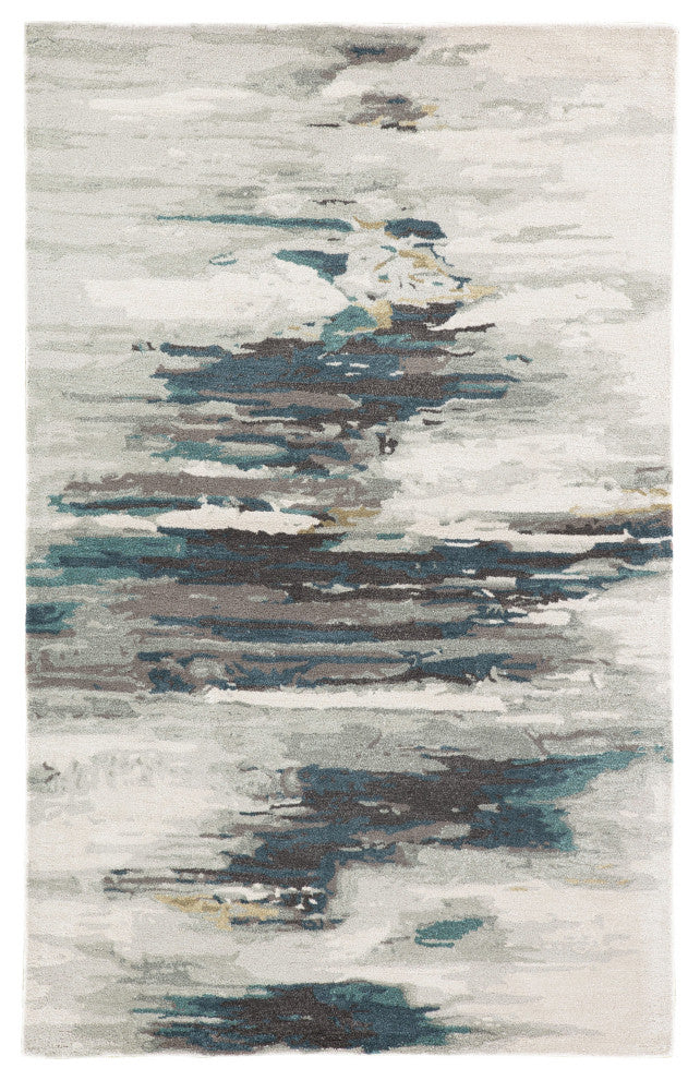 Jaipur Living Ryenn Handmade Abstract Teal and Gray Area Rug 10'x14'