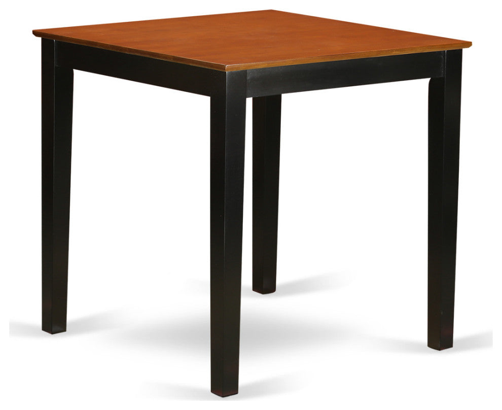 5 Pc Counter Height Pub Set, Counter Height Table, 4 Chairs, Black & Cherry