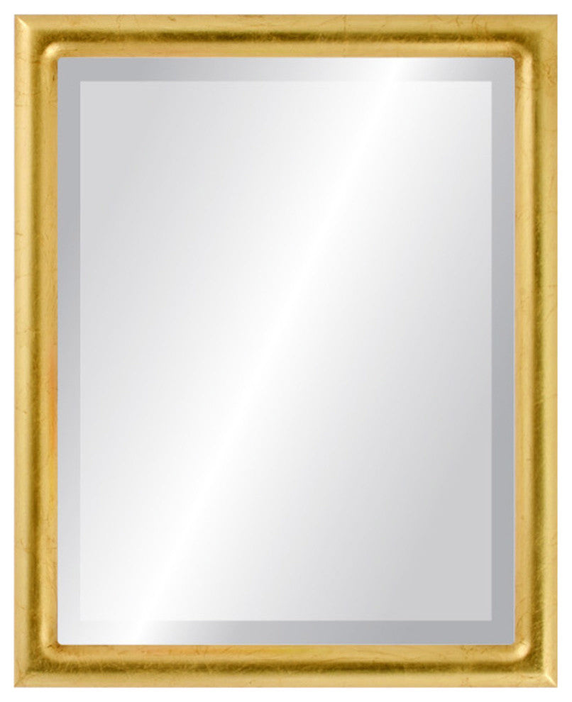 Pasadena Framed Rectangle Mirror, Gold Leaf, 17"x21"