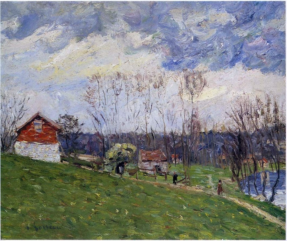 Gustave Loiseau Landscape with House, 20"x25" Gallery Wrapped Canvas Print