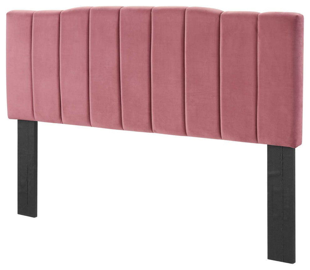 Tufted Headboard, King Size, Velvet, Pink, Modern Contemporary, Bedroom Master