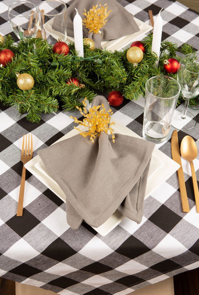 DII Black Buffalo Check Table Topper