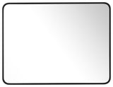 Rounded Rectangular Metal Framed Bathroom Vanity Mirror, 24"x32"
