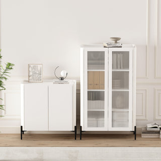Manhattan Comfort 2-Piece Abbey Accent Cabinet and Bookcase