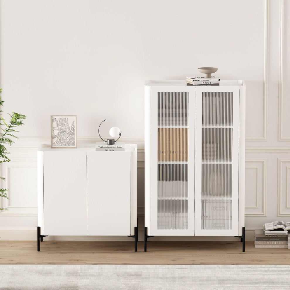 Manhattan Comfort 2-Piece Abbey Accent Cabinet and Bookcase