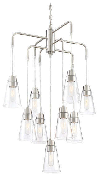 Echo 9-Light Chandelier, Satin Platinum