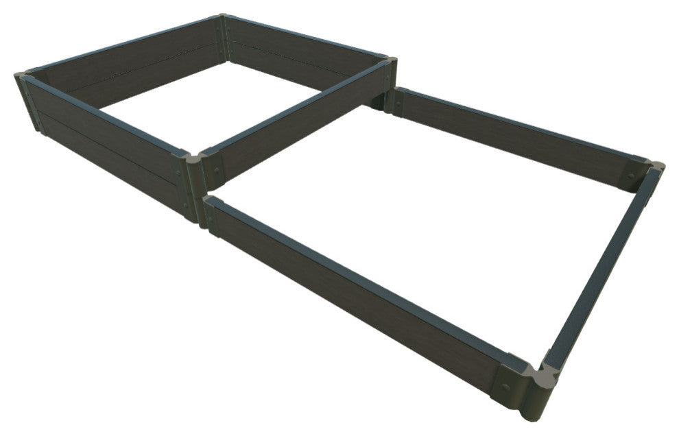 Weathered Wood Raised Garden Bed Terraced 4'x8'x11", 2" Profile