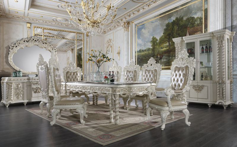 Vanaheim Dining Table, Antique White Finish