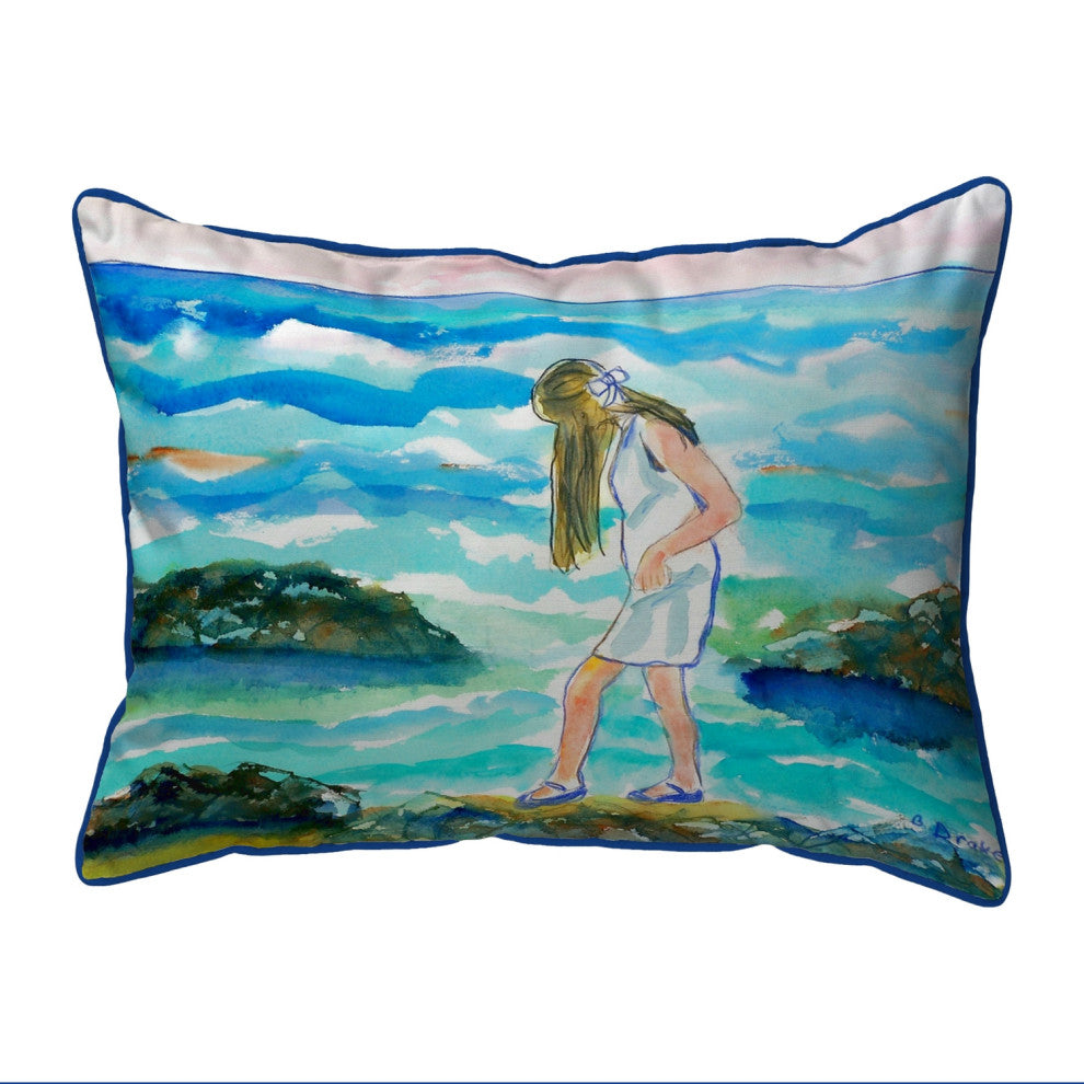 Betsy Drake Mia on the Rocks Large Indoor/Outdoor Pillow 16x20
