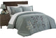 Kathy Kaylee Floral Embroidered 7-Piece Duvet Cover Set, Queen Green