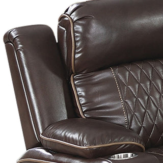 Xiu 38" Power Recliner Chair, USB Port, Storage, Faux Leather, Brown