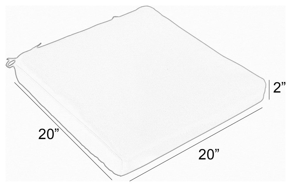 Sorra Home Gardenia Seaglass Corded Chair Pad, Set of 2, 20"x20"x2"