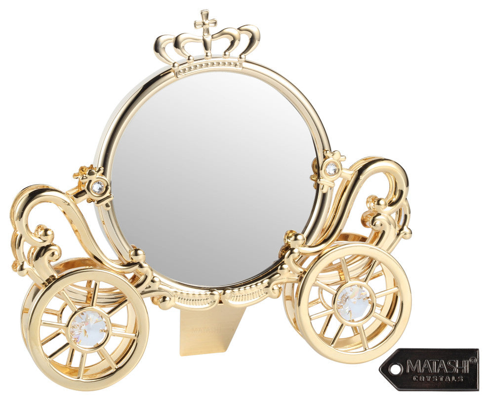 Gold Plated Cinderella Princess Coach Mirror