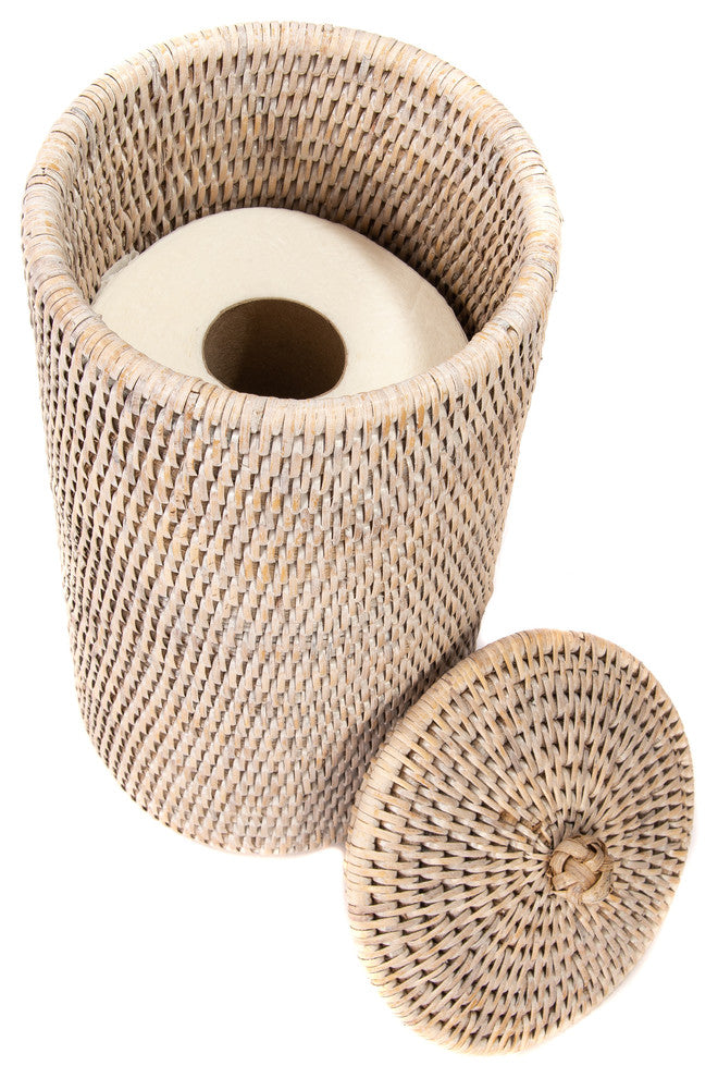 Artifacts Rattan™ Double Toilet Roll Holder, White Wash
