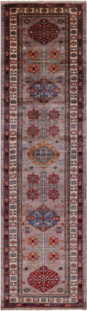 Runner Super Kazak Hand-Knotted Wool Rug 2' 10" X 10' 5" Q9820