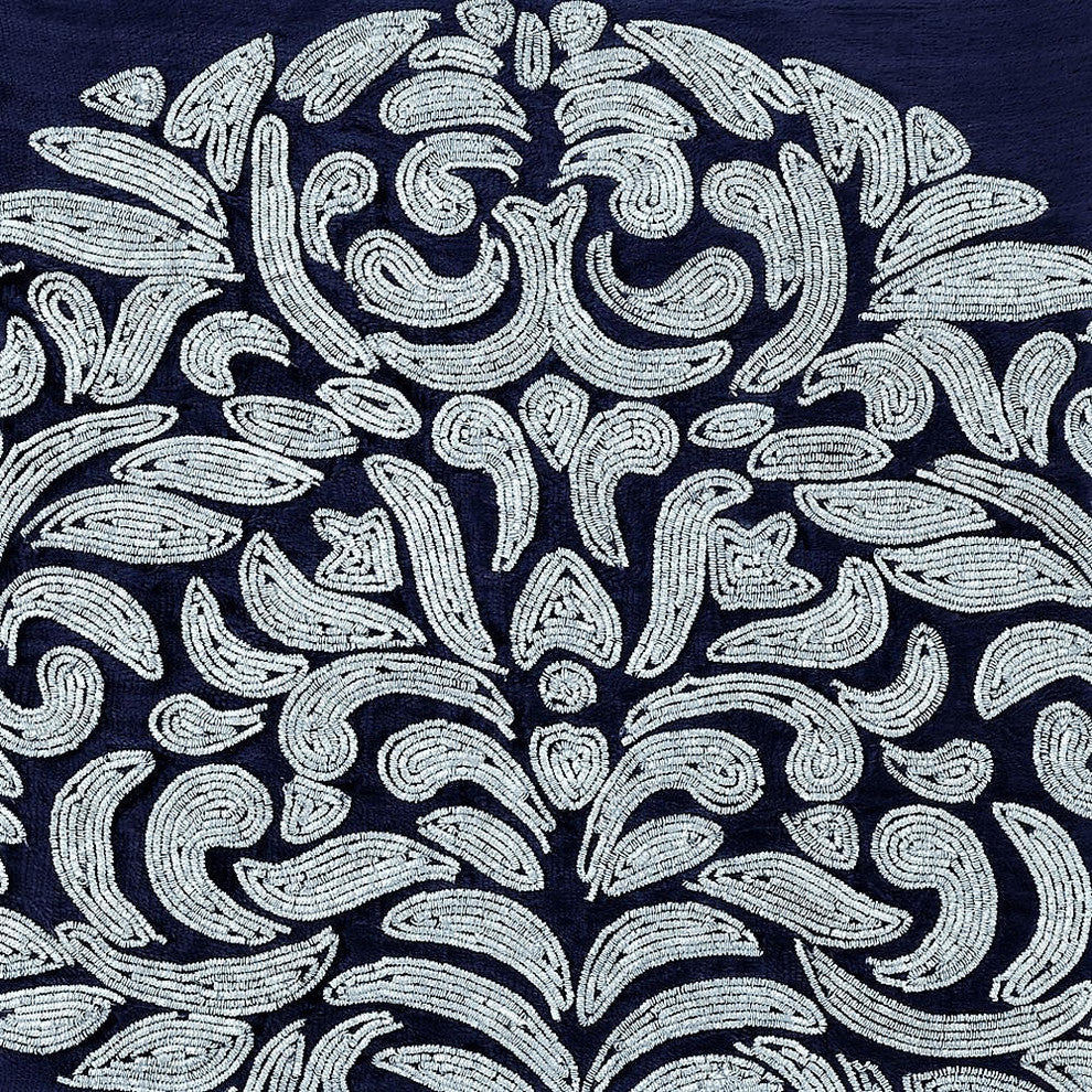 Navy Blue Velvet Pillows 20"x20" Sofa Pillow Covers, Navy Turkish Dream
