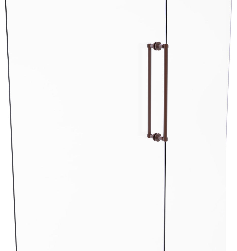Contemporary 18" Back to Back Shower Door Pull, Antique Copper
