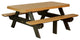 Poly 6' Rectangle Picnic Table, Cedar & Black