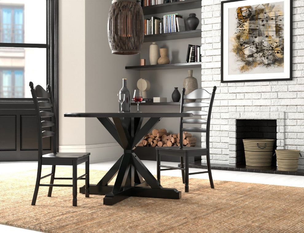 Rembrandt X Base Dining Table, Antique Black