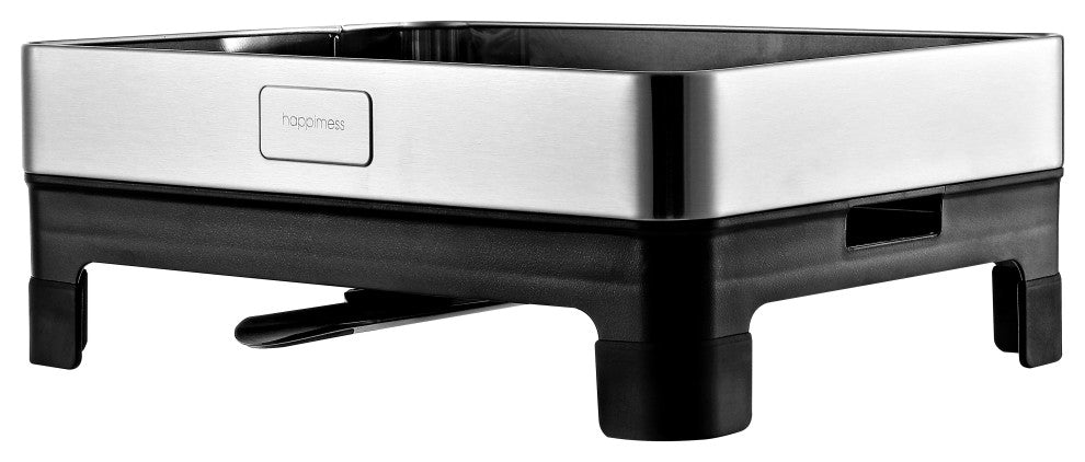 Palazzo 20.75" Stainless 2-Tier Dish Rack With Swivel Spout Tray, Steel/Black