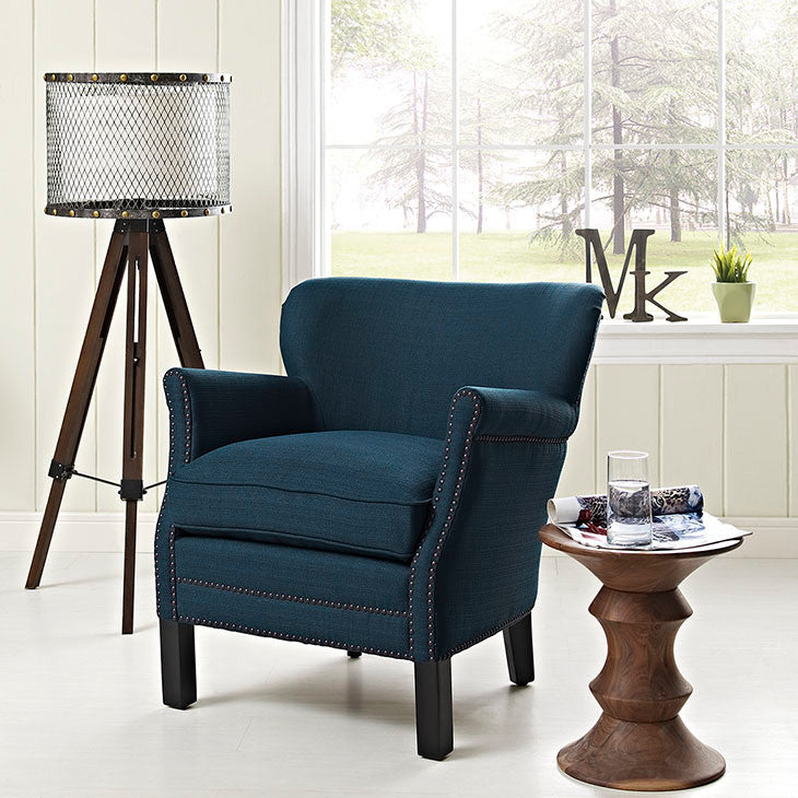 Modern Azure Key Upholstered Fabric Armchair