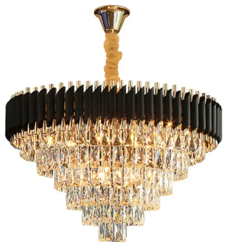 Verano 32" Crystal Chandelier, Black
