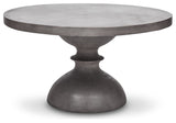 Urbia Mixx Concrete Spindle 59" Round Dining Table, Dark Gray