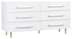 TOV Furniture Trident 32"H 6-Drawer Modern Wood/Iron Dresser in White/Gold