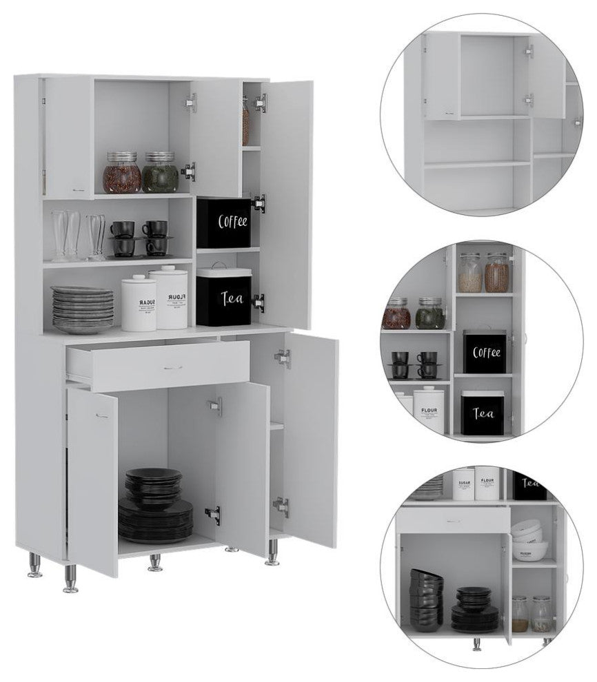 Helis 90" Pantry Cabinet Black Wengue, Black Wengue