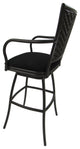 Set of 3, Outdoor/Indoor Swivel Bar Stools Erin, Black on Black, 30"