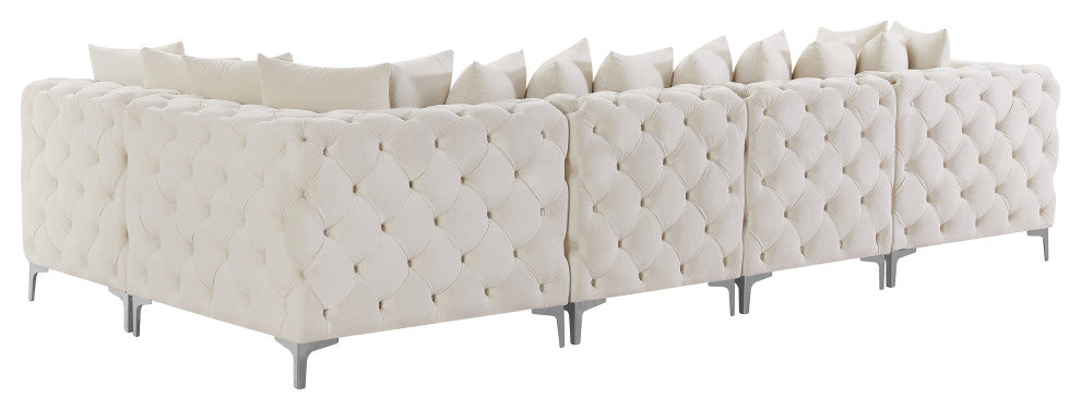 Tremblay Modular Sectional, Cream, L-Shaped, 5-Piece: Armless (3), Corner (2)