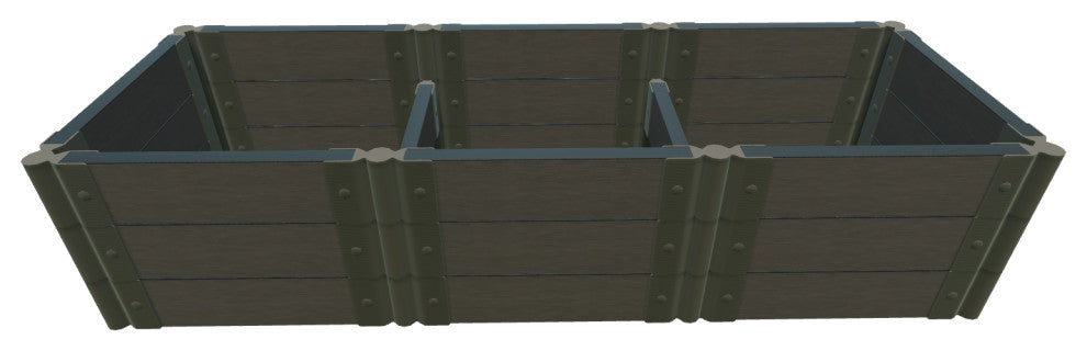 Weathered Wood 2" Tool Free, 2Ft: 2x6x16.5' Garden Raised Bed
