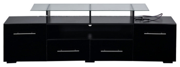 Universal Entertainment Center black modern TV benches