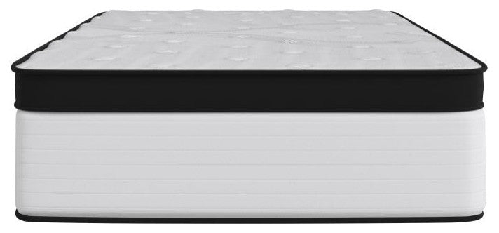Capri Extra Firm 12 Inch CertiPUR-US Certified Hybrid Pocket Mattress, White, Twin