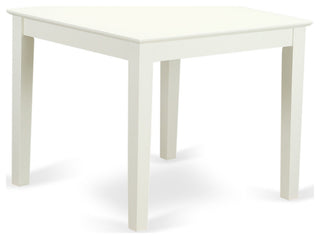 5Pc Kitchen Set - 4 Kitchen Chairs, Table Wood Structure -High Back, Linen White