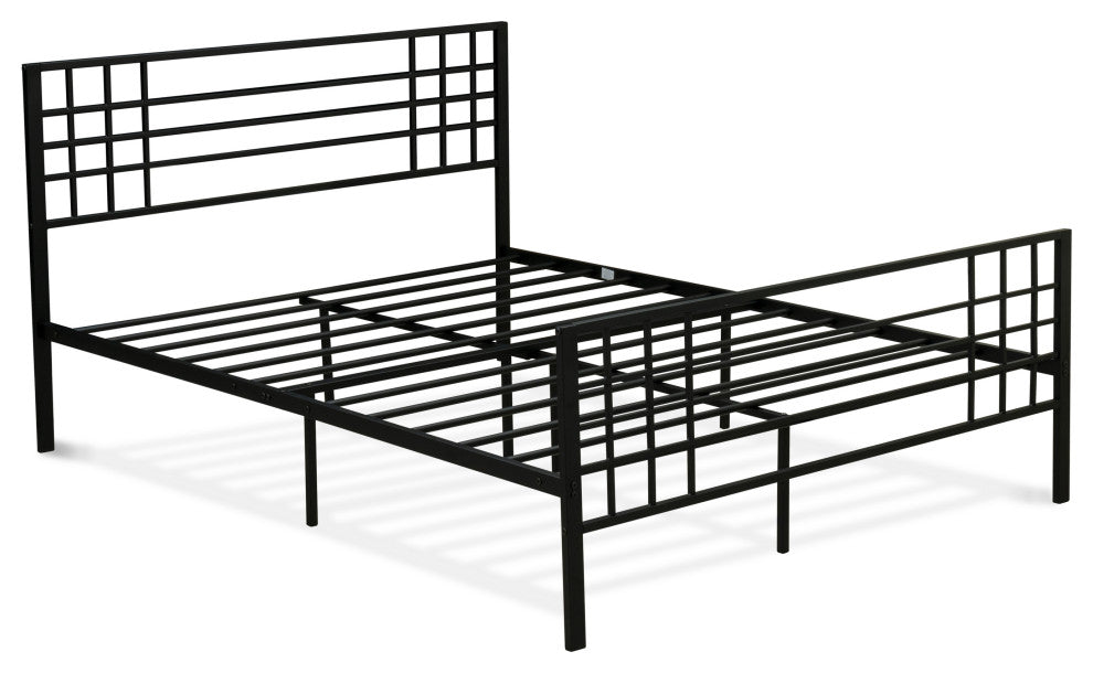 Tyler Bed Frame With 9 Metal Legs High-Class Bed In Powder Coating Black Color