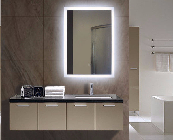 IB MIRROR Dimmable Lighted Bathroom Mirror, Crystal Clear Mirror, 20"x28", Rectangle