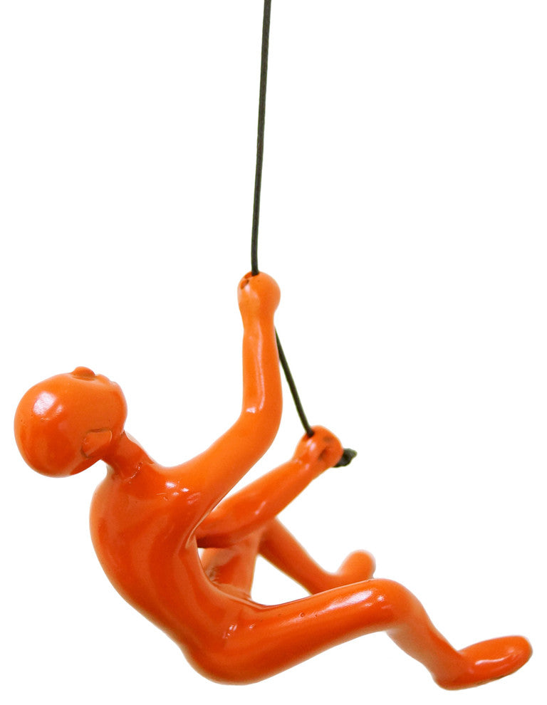 Climbing Man Wall Art, Orange