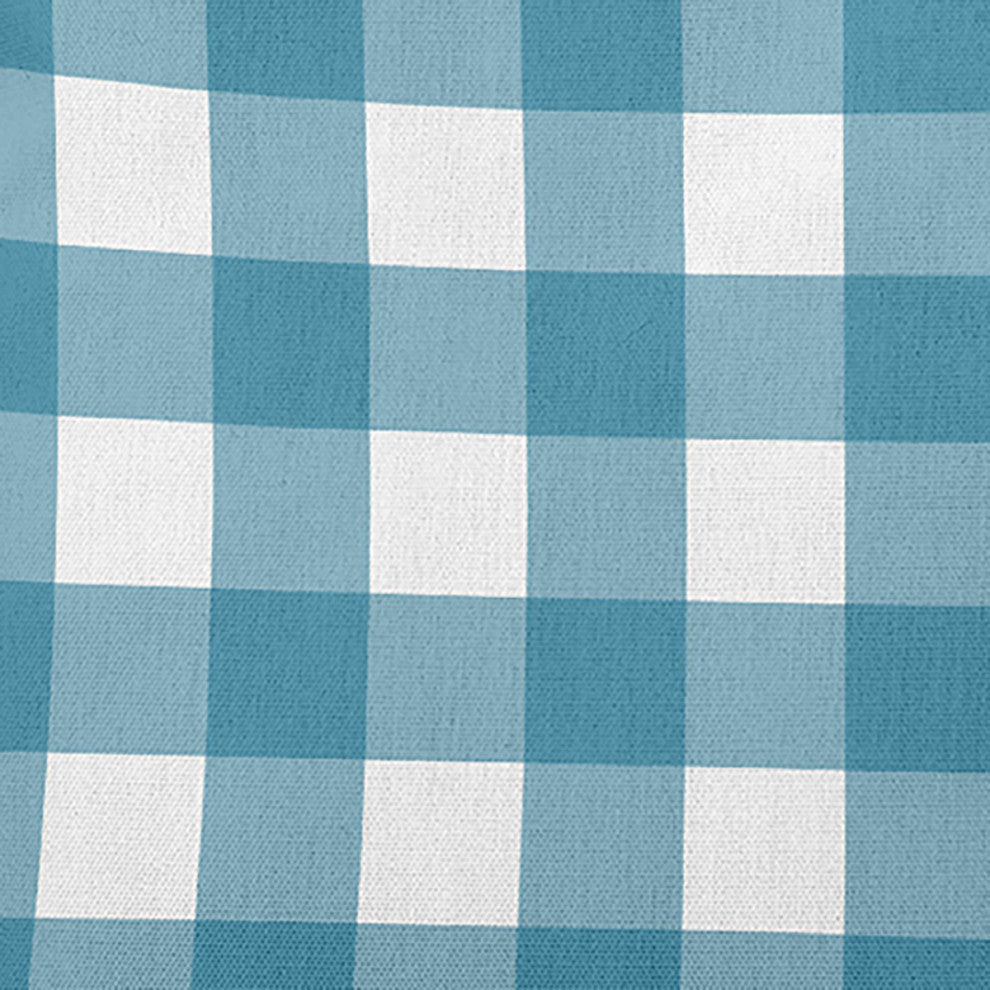 Gingham Plaid Indoor/Outdoor Throw Pillow, Unreal Teal, 18"x18"