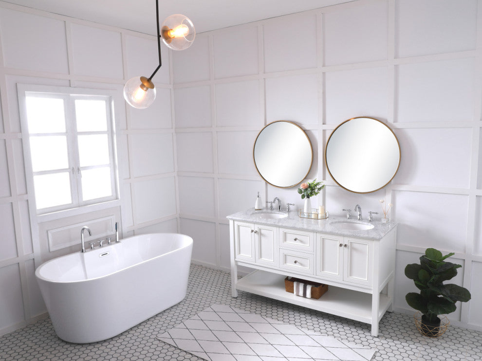 Home Living 60" Double Sink Bathroom Vanity Set, White