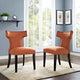 Orange Curve Dining Side Chair Fabric Set of 2