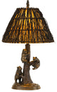 150W Bear Resin Table Lamp, Cast Bronze Finish, Twig Shade