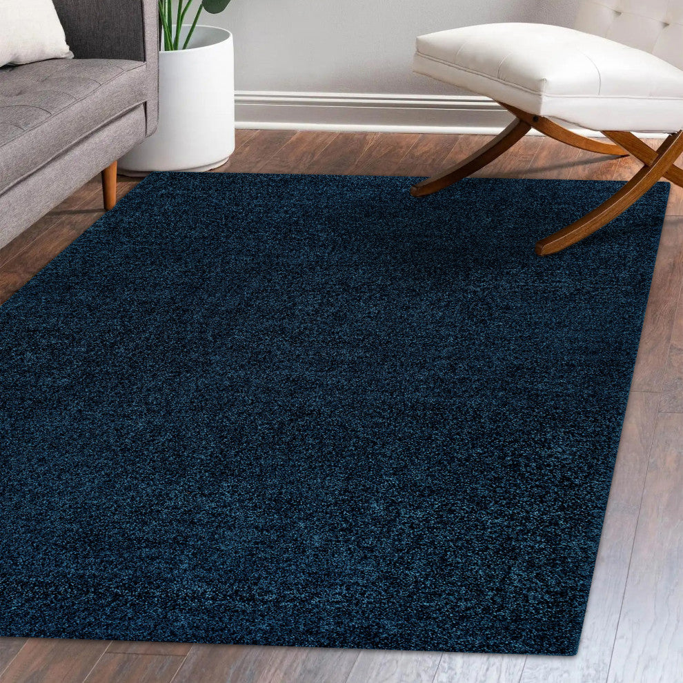 Haze Solid Low-Pile Navy 10 ft. x 14 ft. Area Rug