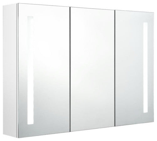vidaXL Bathroom Cabinet Medicine Cabinet Mirrored Bathroom Vanity Shining White