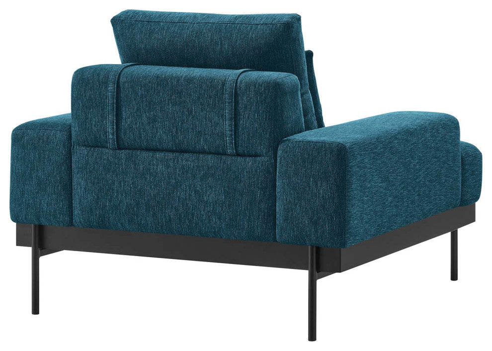 Proximity Upholstered Fabric Armchair, Azure