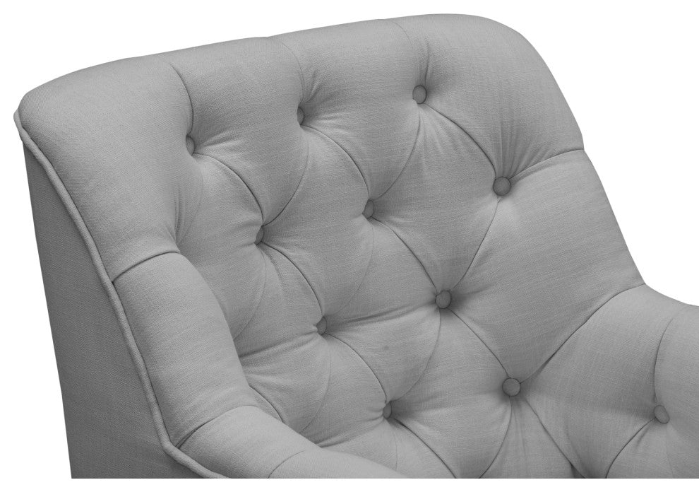 Rustic Manor Aadya Accent Chair Upholstered, Linen, Gray