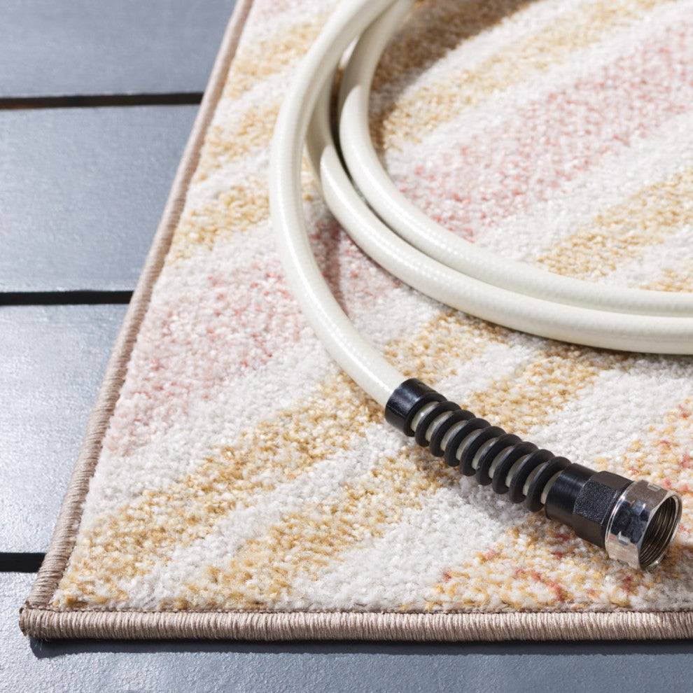 Safavieh Sarasota Collection SAR102 Indoor-Outdoor Rug, Pink/Brown, 8'x10'